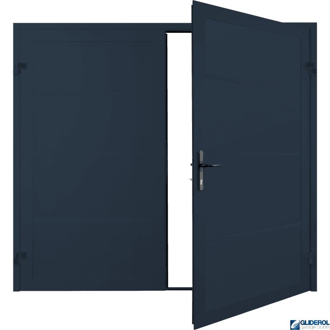 Gliderol STEEL BLUE (RAL5011) Premium Horizontal Wide Rib (non-insulated) Side Hinged Garage Door