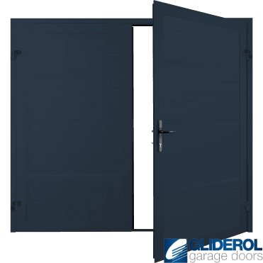 STEEL BLUE (RAL5011) Premium Horizontal Wide Rib (non-insulated) Side Hinged Garage Door