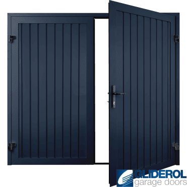 STEEL BLUE (RAL5011) Premium Vertical Standard Rib (non-insulated) Side Hinged Garage Door