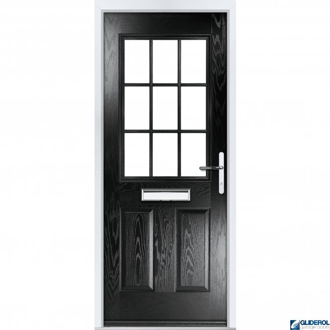 Gliderol Stokoe Georgian front entrance door BLACK