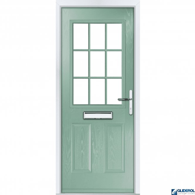 Gliderol Stokoe Georgian front entrance door CHARTWELL GREEN