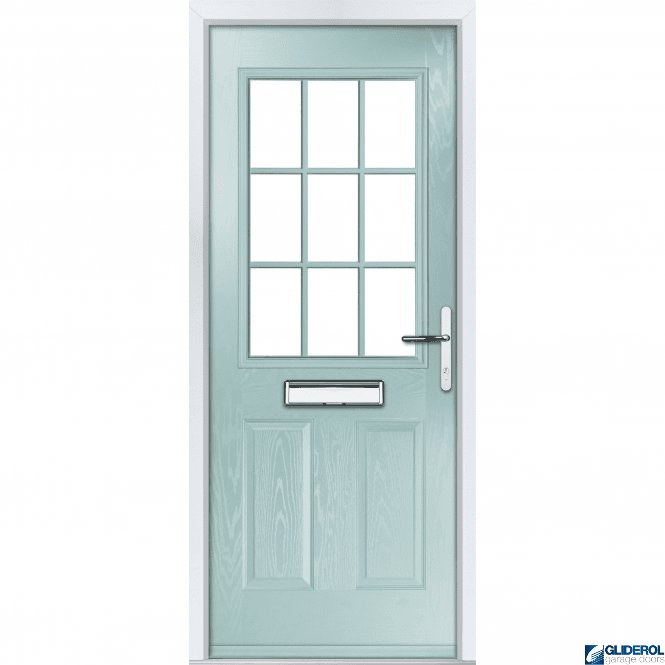 Gliderol Stokoe Georgian front entrance door DUCK EGG BLUE