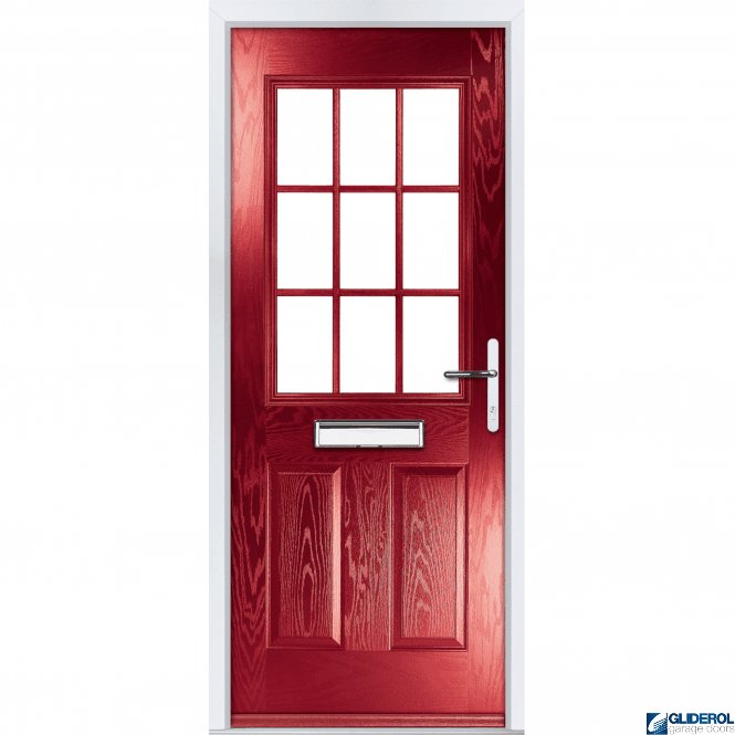 Gliderol Stokoe Georgian front entrance door RED