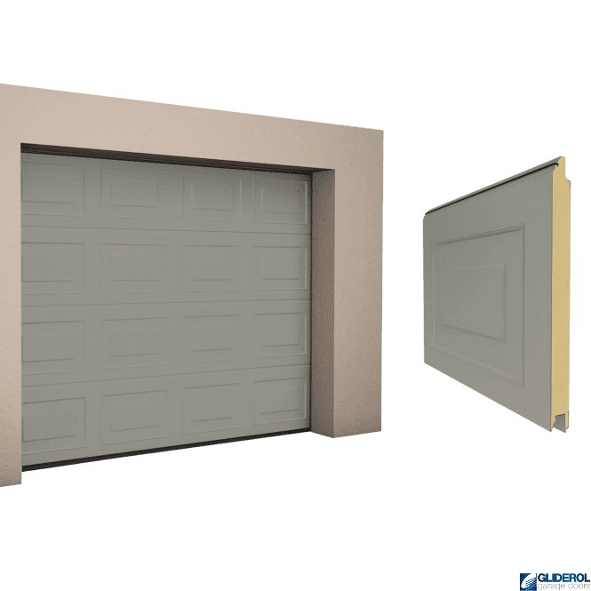Gliderol STONE GREY (RAL7030) Georgian woodgrain Sectional Garage Door