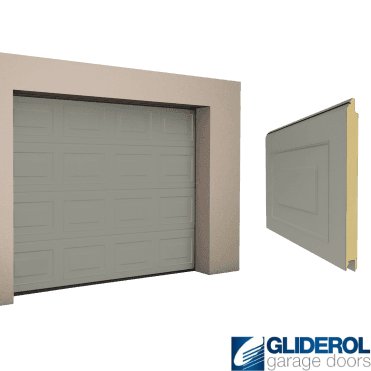 STONE GREY (RAL7030) Georgian woodgrain Sectional Garage Door