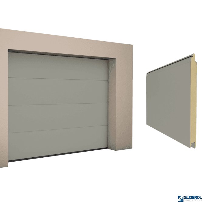 Gliderol STONE GREY (RAL7030) L-Rib smooth Sectional Garage Door