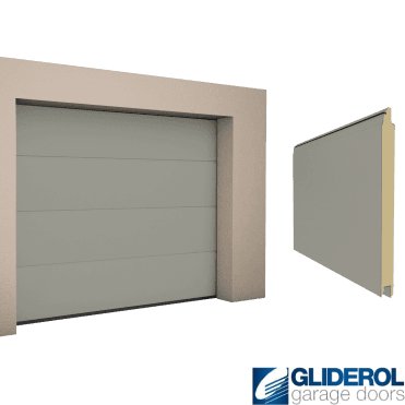 STONE GREY (RAL7030) L-Rib smooth Sectional Garage Door