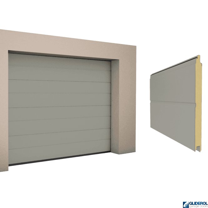Gliderol STONE GREY (RAL7030) M-Rib woodgrain Sectional Garage Door