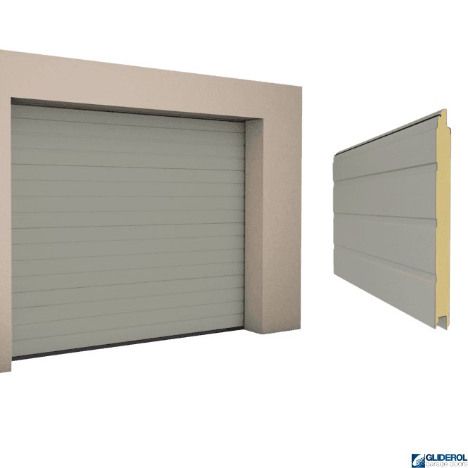 Gliderol STONE GREY (RAL7030) S-Rib woodgrain Sectional Garage Door