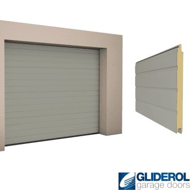 STONE GREY (RAL7030) S-Rib woodgrain Sectional Garage Door