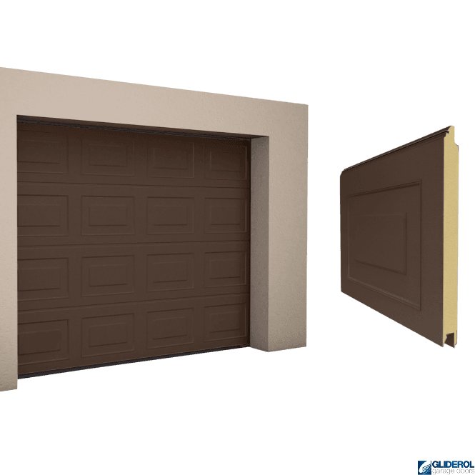 Gliderol TERRA BROWN (RAL8028) Georgian woodgrain Sectional Garage Door