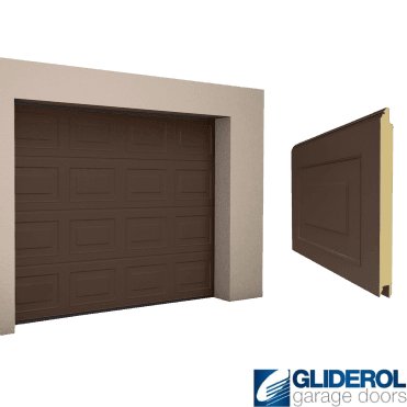TERRA BROWN (RAL8028) Georgian woodgrain Sectional Garage Door