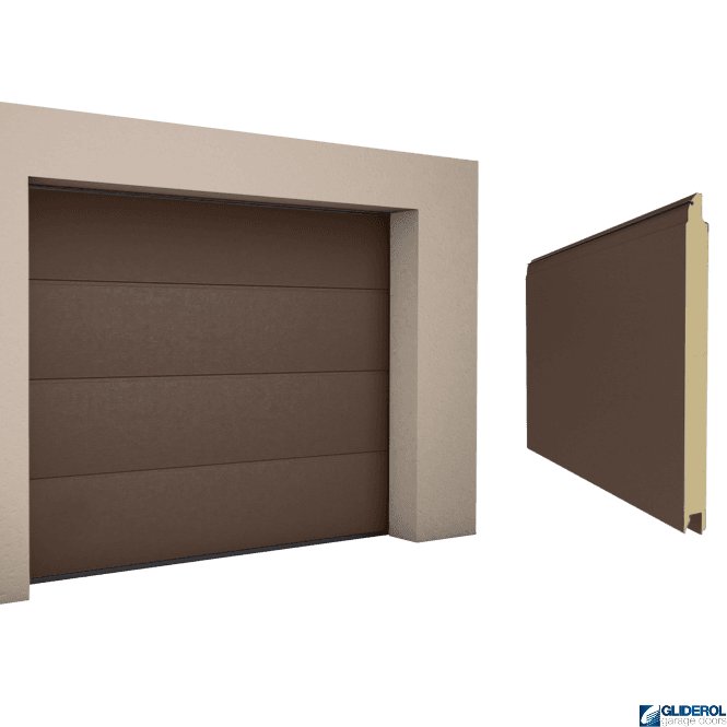 Gliderol TERRA BROWN (RAL8028) L-Rib smooth Sectional Garage Door