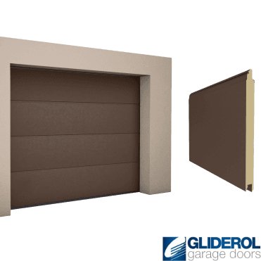 TERRA BROWN (RAL8028) L-Rib smooth Sectional Garage Door
