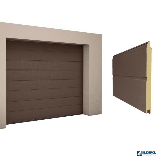 Gliderol TERRA BROWN (RAL8028) M-Rib woodgrain Sectional Garage Door