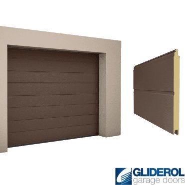 TERRA BROWN (RAL8028) M-Rib woodgrain Sectional Garage Door