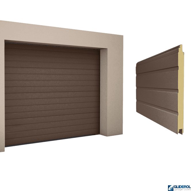 Gliderol TERRA BROWN (RAL8028) S-Rib woodgrain Sectional Garage Door