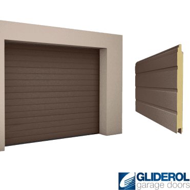 TERRA BROWN (RAL8028) S-Rib woodgrain Sectional Garage Door
