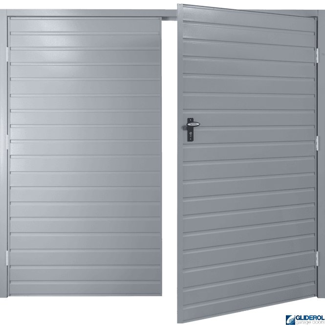 Gliderol TRAFFIC GREY (RAL7042) Budget Horizontal Standard Rib Side Hinged Garage Door