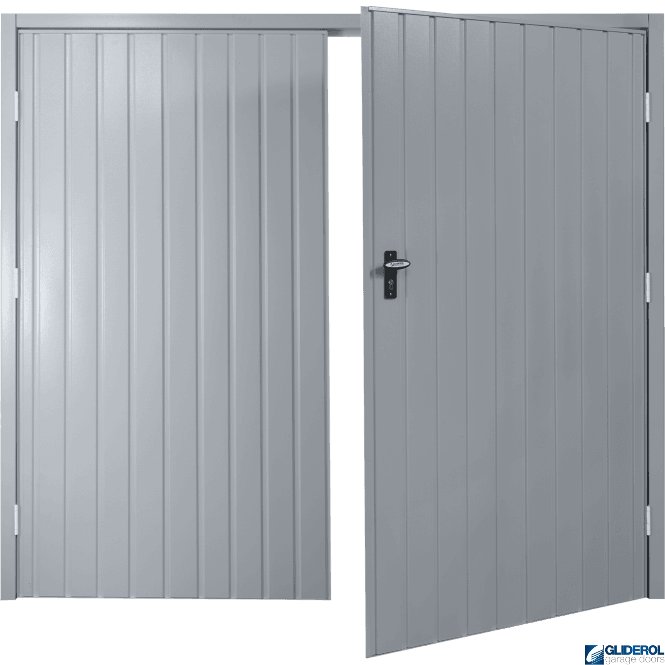 Gliderol TRAFFIC GREY (RAL7042) Budget Vertical Standard Rib Side Hinged Garage Door