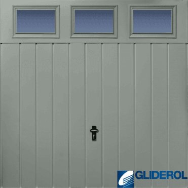 TRAFFIC-GREY (RAL7042) Chester Vertical Medium Rib with Windows