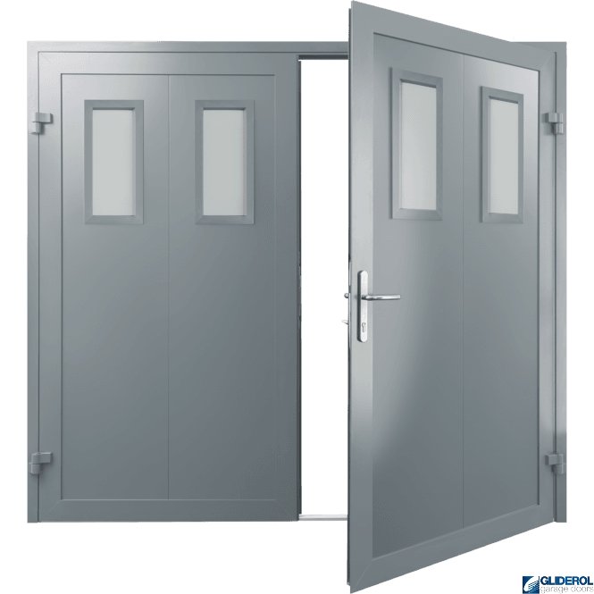 Gliderol TRAFFIC-GREY (RAL7042) Insulated Bradford Side Hinged Garage Door