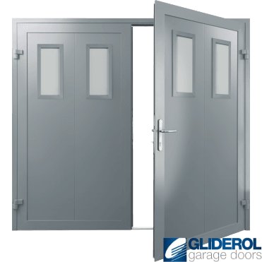 TRAFFIC-GREY (RAL7042) Insulated Bradford Side Hinged Garage Door