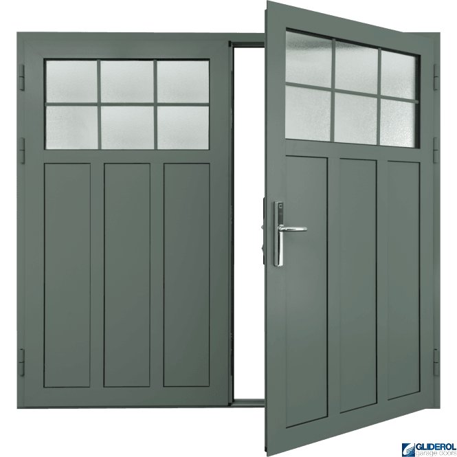 Gliderol TRAFFIC-GREY (RAL7042) Insulated Kingsbury Side Hinged Garage Door