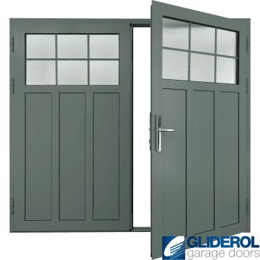 TRAFFIC-GREY (RAL7042) Insulated Kingsbury Side Hinged Garage Door