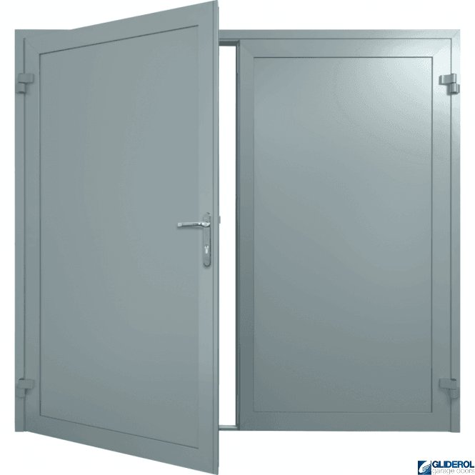 Gliderol TRAFFIC-GREY (RAL7042) Insulated Solid Rib Side Hinged Garage Door