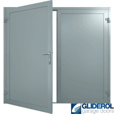TRAFFIC-GREY (RAL7042) Insulated Solid Rib Side Hinged Garage Door