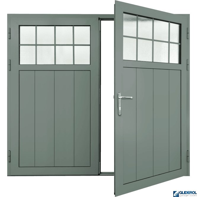 Gliderol TRAFFIC-GREY (RAL7042) Insulated Traditional Vertical Medium Rib Side Hinged Garage Door