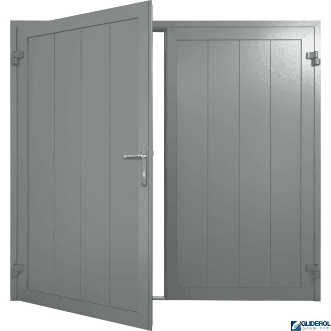 Gliderol TRAFFIC-GREY (RAL7042) Insulated Vertical Medium Rib Side Hinged Garage Door