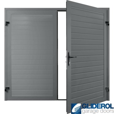 TRAFFIC GREY (RAL7042) Premium Horizontal Standard Rib (non-insulated) Side Hinged Garage Door