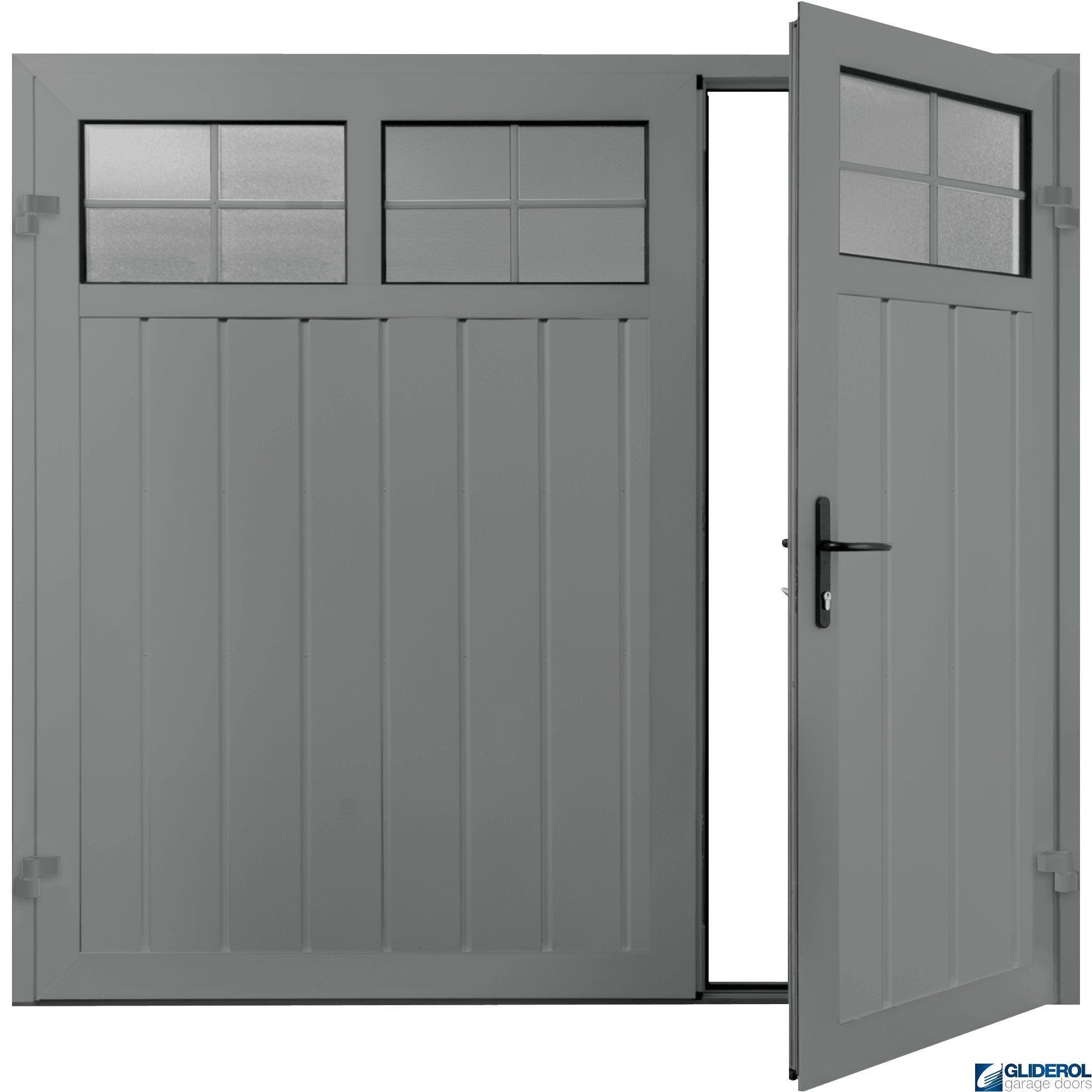 Gliderol TRAFFIC GREY (RAL7042) Premium Vertical Medium Rib (non