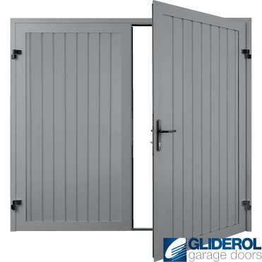 TRAFFIC GREY (RAL7042) Premium Vertical Standard Rib (non-insulated) Side Hinged Garage Door