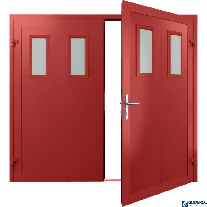 Gliderol TRAFFIC-RED (RAL3020) Insulated Bradford Side Hinged Garage Door