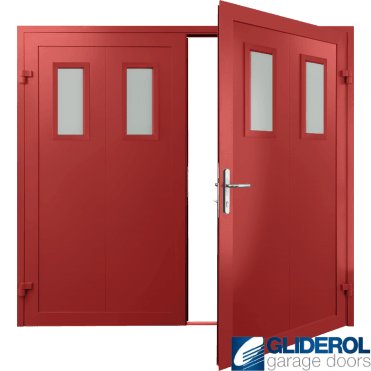 TRAFFIC-RED (RAL3020) Insulated Bradford Side Hinged Garage Door