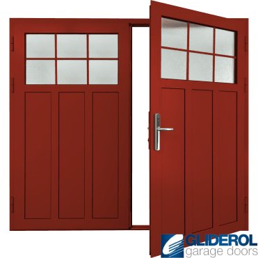 TRAFFIC-RED (RAL3020) Insulated Kingsbury Side Hinged Garage Door