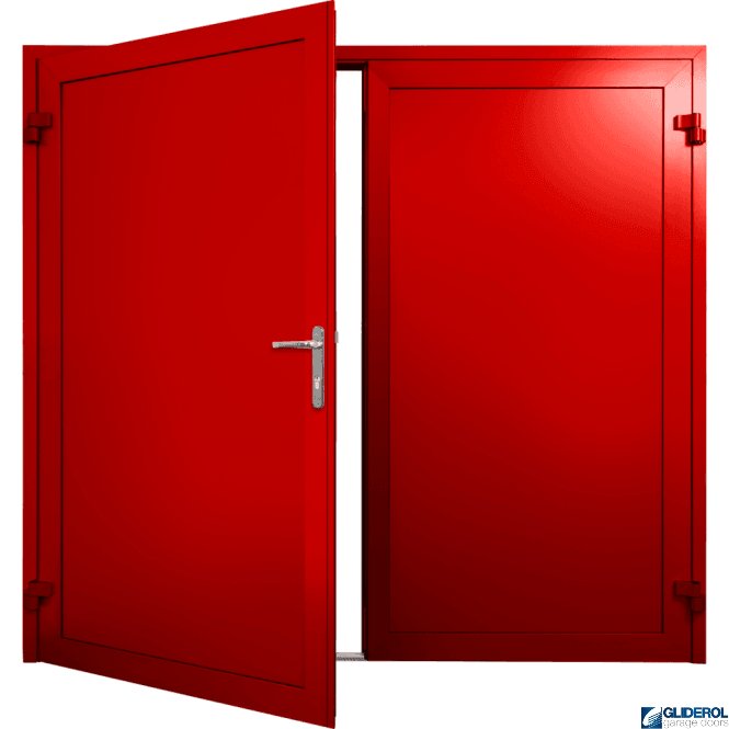 Gliderol TRAFFIC-RED (RAL3020) Insulated Solid Rib Side Hinged Garage Door