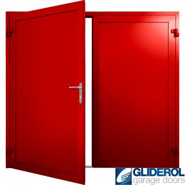 TRAFFIC-RED (RAL3020) Insulated Solid Rib Side Hinged Garage Door