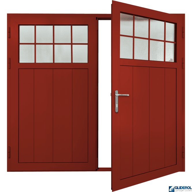 Gliderol TRAFFIC-RED (RAL3020) Insulated Traditional Vertical Medium Rib Side Hinged Garage Door