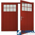 TRAFFIC-RED (RAL3020) Insulated Traditional Vertical Medium Rib Side Hinged Garage Door