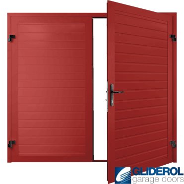 TRAFFIC RED (RAL3020) Premium Horizontal Standard Rib (non-insulated) Side Hinged Garage Door