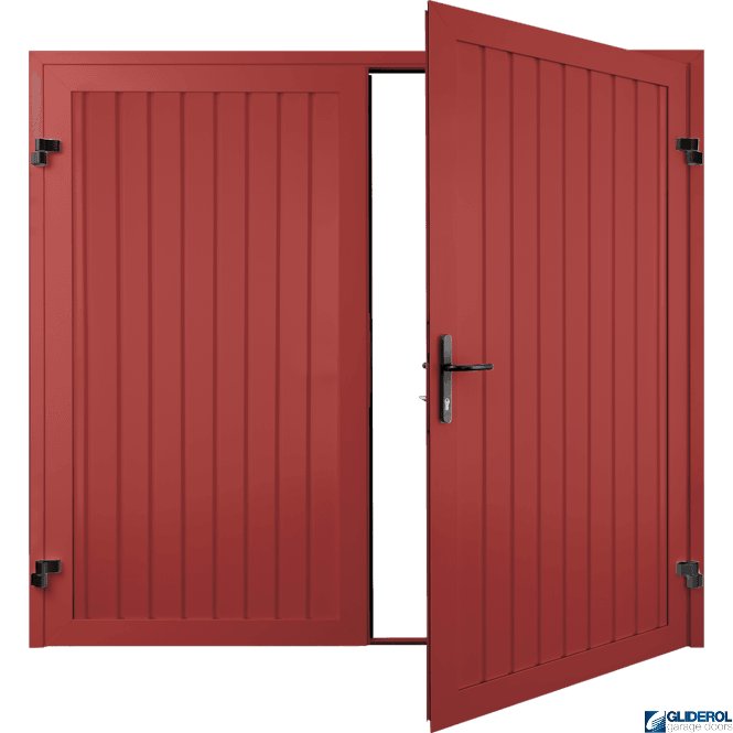 Gliderol TRAFFIC RED (RAL3020) Premium Vertical Standard Rib (non-insulated) Side Hinged Garage Door