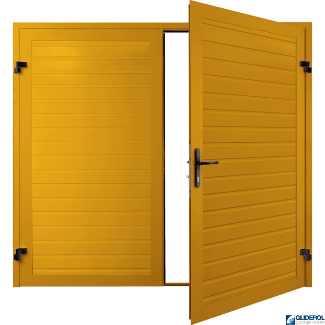 Gliderol TRAFFIC YELLOW (RAL1023) Premium Horizontal Standard Rib (non-insulated) Side Hinged Garage Door
