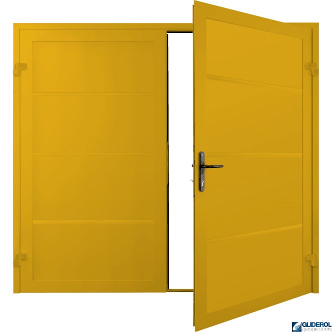 Gliderol TRAFFIC YELLOW (RAL1023) Premium Horizontal Wide Rib (non-insulated) Side Hinged Garage Door