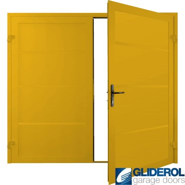 TRAFFIC YELLOW (RAL1023) Premium Horizontal Wide Rib (non-insulated) Side Hinged Garage Door