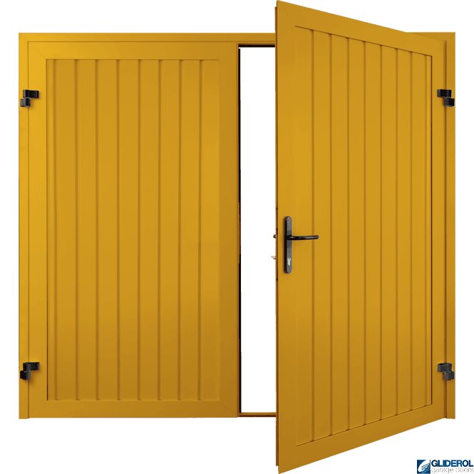 Gliderol TRAFFIC YELLOW (RAL1023) Premium Vertical Standard Rib (non-insulated) Side Hinged Garage Door