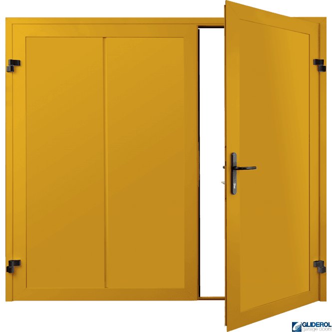 Gliderol TRAFFIC YELLOW (RAL1023) Premium Vertical Wide Rib (non-insulated) Side Hinged Garage Door